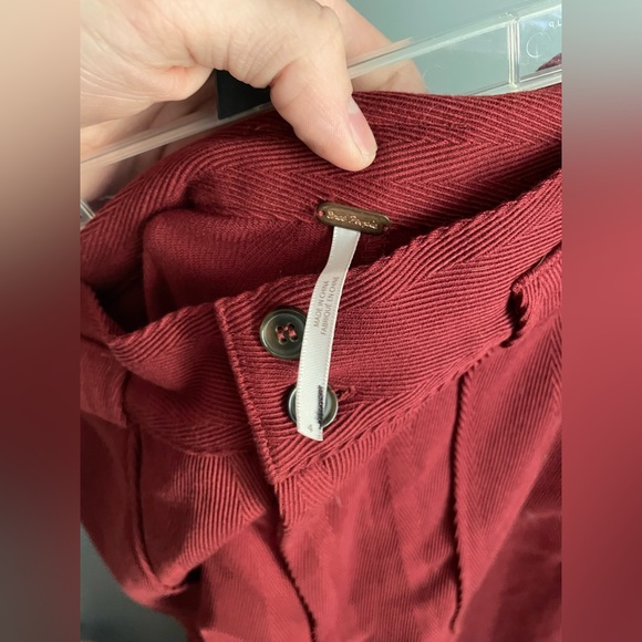 Free People Burgundy Wide Leg Pants Womens Size 4 - Picture 3 of 4